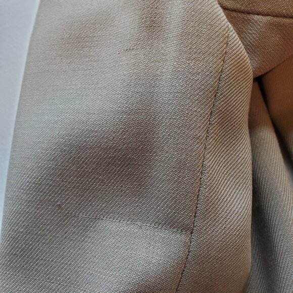 LANDS END SZ 8 Women 100% Wool Tan Khaki Single-Breasted Tailored Classic Blazer - Picture 10 of 11